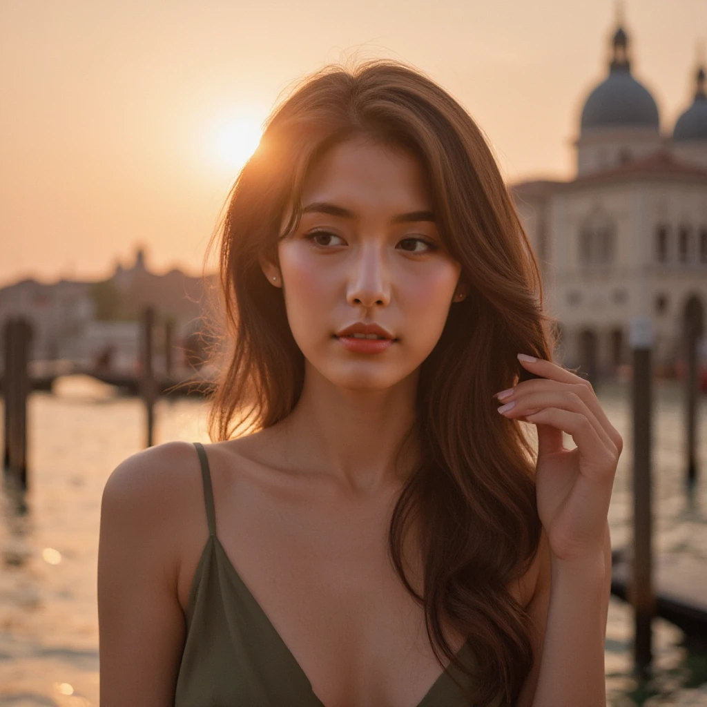 realisticlying、rome, Italy、A city scape、Distant view from the rooftop、19 year old girl looks sexy
