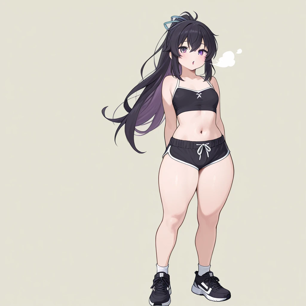 black hair, female, twin drills, solo, smol, pink eyes, massive breasts, oppai loli, very long hair, wear open cut black tight tank top and massive diaper, masterpiece, ultra high quality