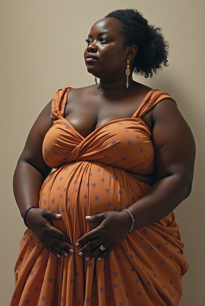 Woman with a big buttocks completely naked