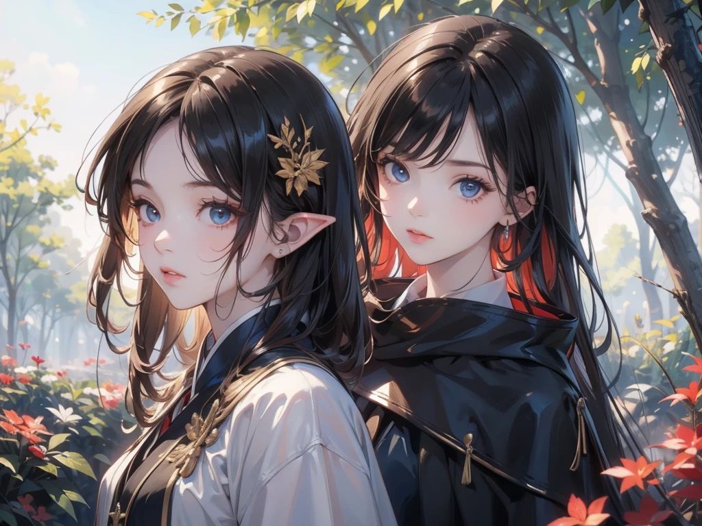 6girl-dark-elf-blonde-hair-black-hair-brown-hair-red-hair-seaart-ai
