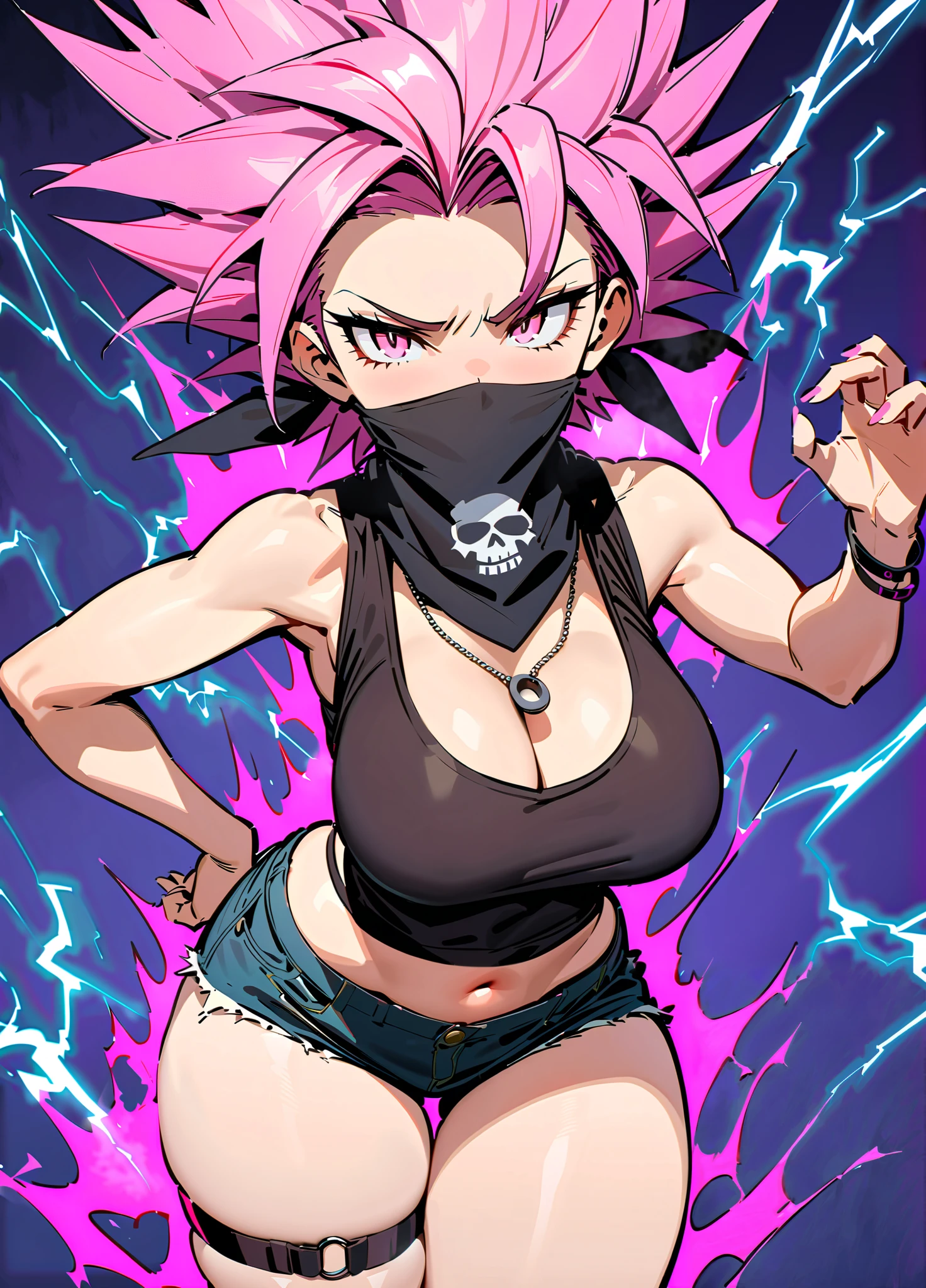Sakura haruno in a sexy bikini is seductive and bathed in sweat straddling dozens of black dogs and her chain-tied neck using a BDSM dog chain on a farm and she looks very lustful while surrounded by many black dogs at night.
