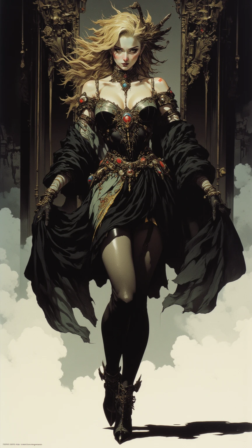 NSFW, best quality (4K, high resolution, masterpiece:1.2), ultra-detailed, realistic (photo-realistic:1.37), Ilaria, the Reverend Mother of the Holy Faith, authoritative spiritual guide, portrait, ((alluring milf)), (attractive mature woman), ((wearing elegant red velvet robes with golden embroidery signifying her high rank)), (Perfect round and perky breasts), ((provocative and formfitting costume)), wise yet soulful gaze, deep brown eyes, poised stance, ((elegant silver hair coiled under her hood)), serene and commanding aura with a hint of wisdom, deep blue and gold color scheme, sharp focus, perfect, sacred lighting, confident, serene demeanor, emotive smile, powerful divine magic and spiritual energy radiating from her eyes, holy temple with a peaceful, inspiring background, tranquil yet empowering atmosphere, inspired by fantasy art and divine mythology, emphasizing her allure, wisdom, and spiritual authority, meticulous attention to facial details showcasing her age and wisdom, striking visual impact, expressive yet authoritative facial features, supernatural elements blended with a serene reality, (exceptionally detailed:1.3), super finely detailed and gentle hands, ultra finely detailed fingers (ten fingers), suggestive, inspiring posing, full body showcase, no logos in the background.