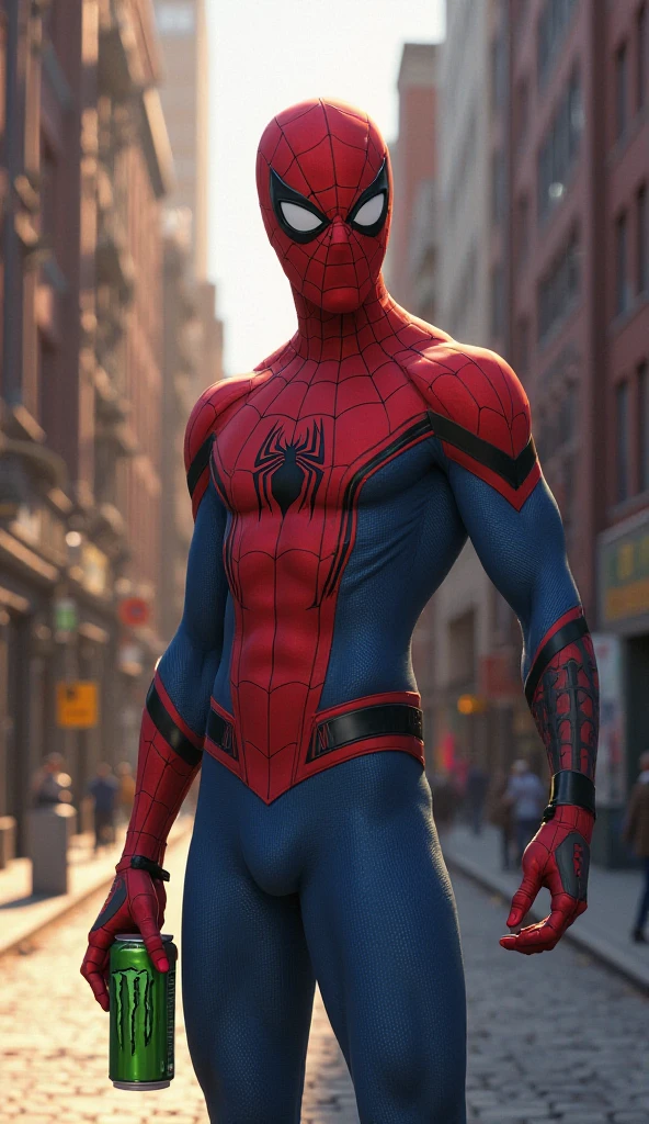 A photograph of Spider-Man., sin mascara, the 20s, elegante, cara detallada, looking to the camera, retrato, 8k hd, alta calidad