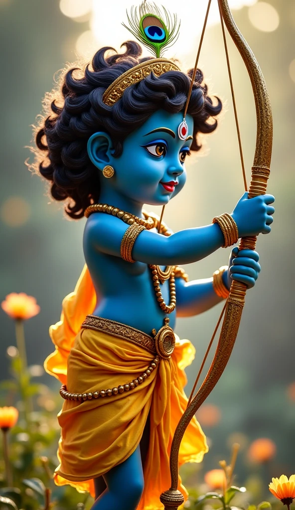 Baby Lord Krishna with gun