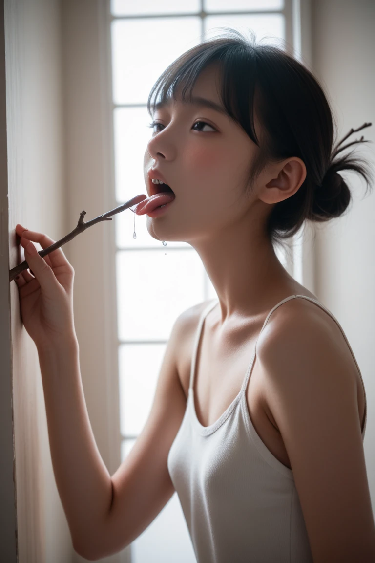 (masterpiece:1.2,high quality), One girl, ((Ultra-Realistic Details)), (Realistic beautiful Japanese girl face)、⦅Upper body close-up⦆、(((Completely naked)))、((((short hair))))、(((small, Flat Chest:1.4)))、Global Illumination, Shadow, Absurd, Octane Rendering, 8K, Ultra Sharp, Metal, Complex, Decorations detailed, highly Complex details, ((A clean and pretty face)), Equipment, Bobcut,(((((She has some solid dark brown poop on her face and body)))))、(((((Her mouth is stained with dark brown poop)))))、((((((She has dark brown poop in her mouth))))))
