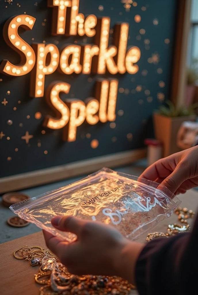 chromotherapy stick, golden holding part, and with the colored crystal tip, light photo background, being applied to the arm of a young student