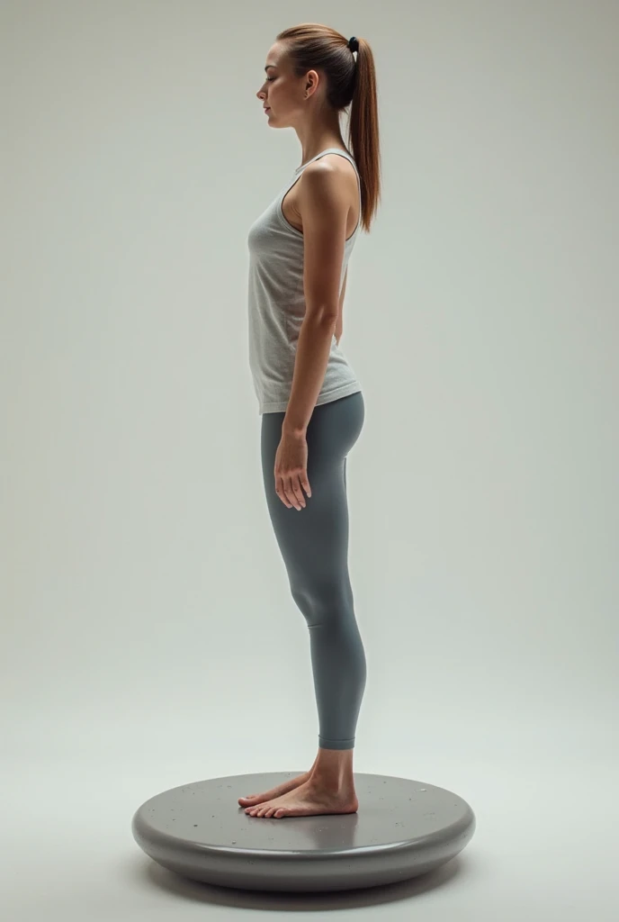 Kid girl in short leggins full body standing backwards with big ass