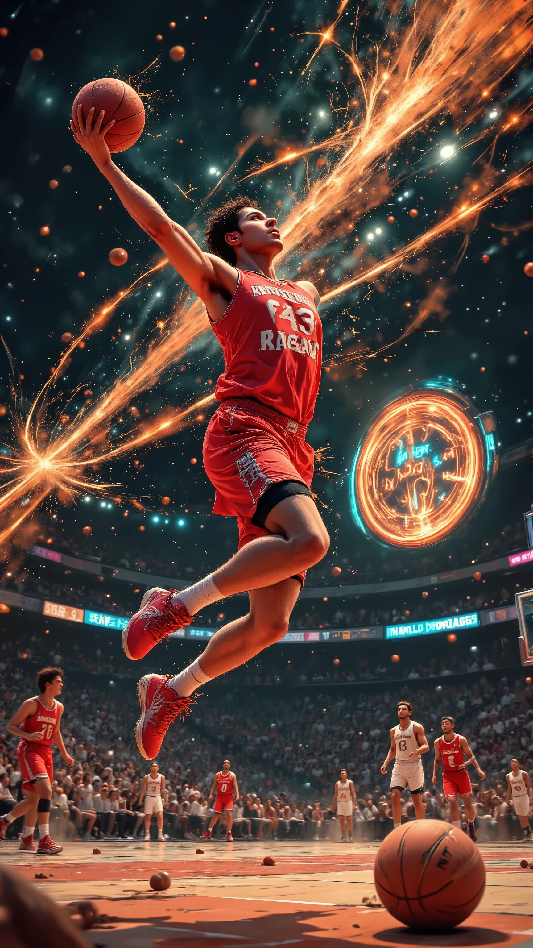 ((best quality))、(super high image quality)、(Super Detail)、(detailed description)、(Best CG ))、(masterpiece)、ArsMJStyle、(Zen ink wash painting)、slam dunk_Mitsui Hisashi、Mitsui Hisashi's 3P shot、(SPARK exciting three-point shot、angle from directly below)、when you give up the game ends there、realistic expression、age up 、 cowboy show 
