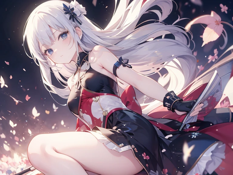 anime girl with a sword and a dragon on her shoulder, white haired deity, anime fantasy artwork, best anime 4k konachan wallpaper, beautiful fantasy anime, from arknights, detailed anime art, detailed anime artwork, anime epic artwork, anime fantasy illustration, artbook artwork, 2. 5 d cgi anime fantasy artwork, detailed key anime art, white horns queen demon