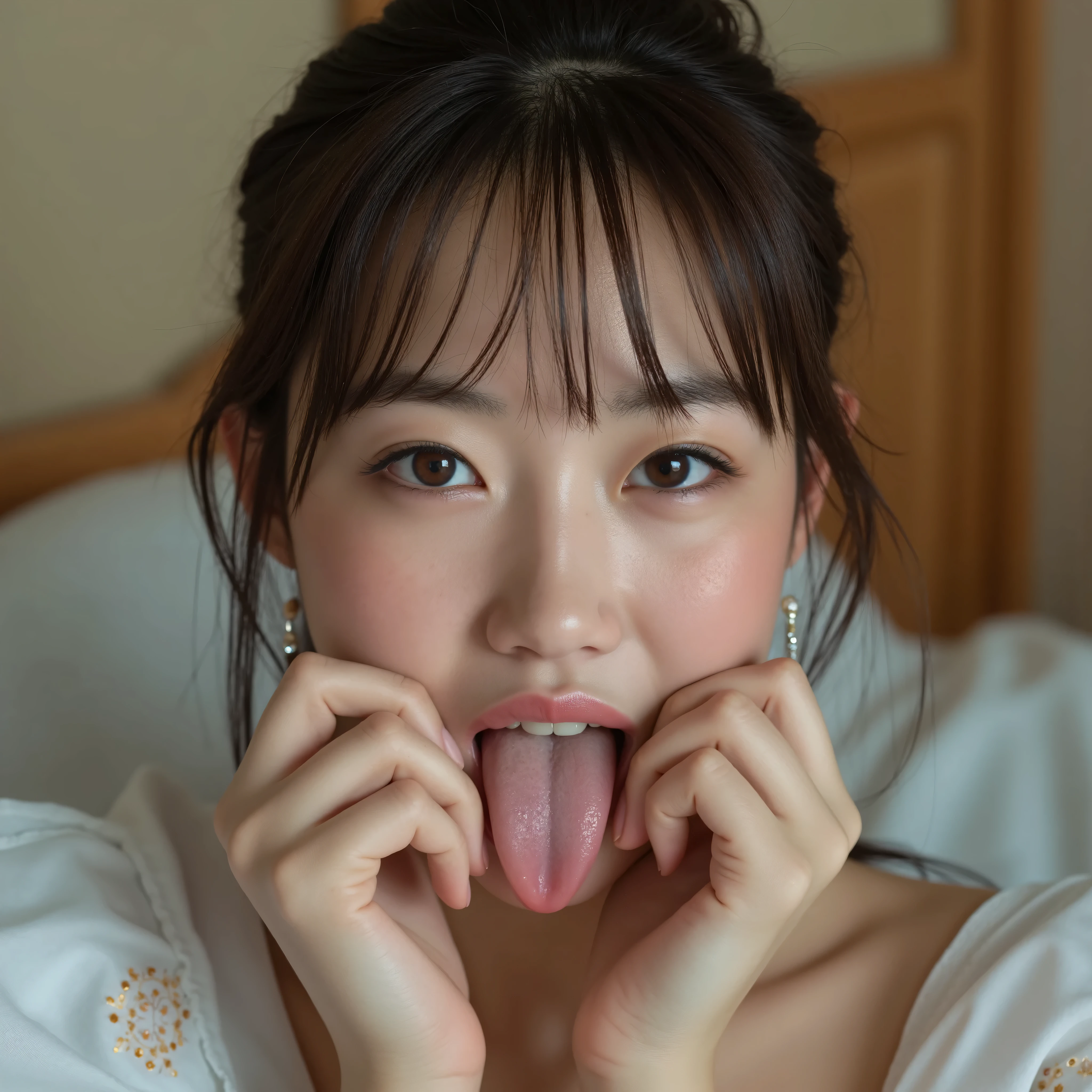 (top-quality:0.8)、(top-quality:0.8)、perfect anime illustration、((Relax without underwear))、Look up and see the man's face、Extreme close-up of Japan girl sucking male genitalia、[[Look up and see the man's face、Extreme close-up of Japan girl sucking male genitalia]]、[[Look up and see the man's face、Extreme close-up of Japan girl sucking male genitalia to the root]]、[[Look up and see the man's face、Extreme close-up of Japan girl sucking male genitals to the root]]、Realistic male genitalia、Male genitals、Photograph from a man's overlooking perspective、 NSFW