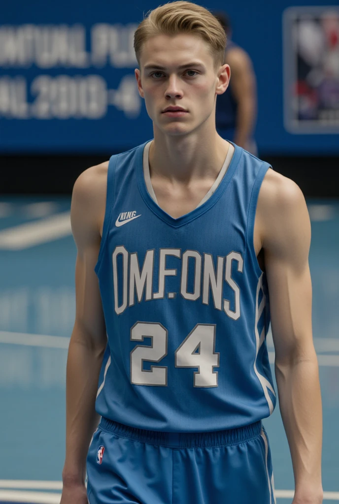 naughty man, offwhite, short hair,
 clear eyes, basketball player in team jersey, Youngh, 20 year, very beautiful attractive, american killer look.
