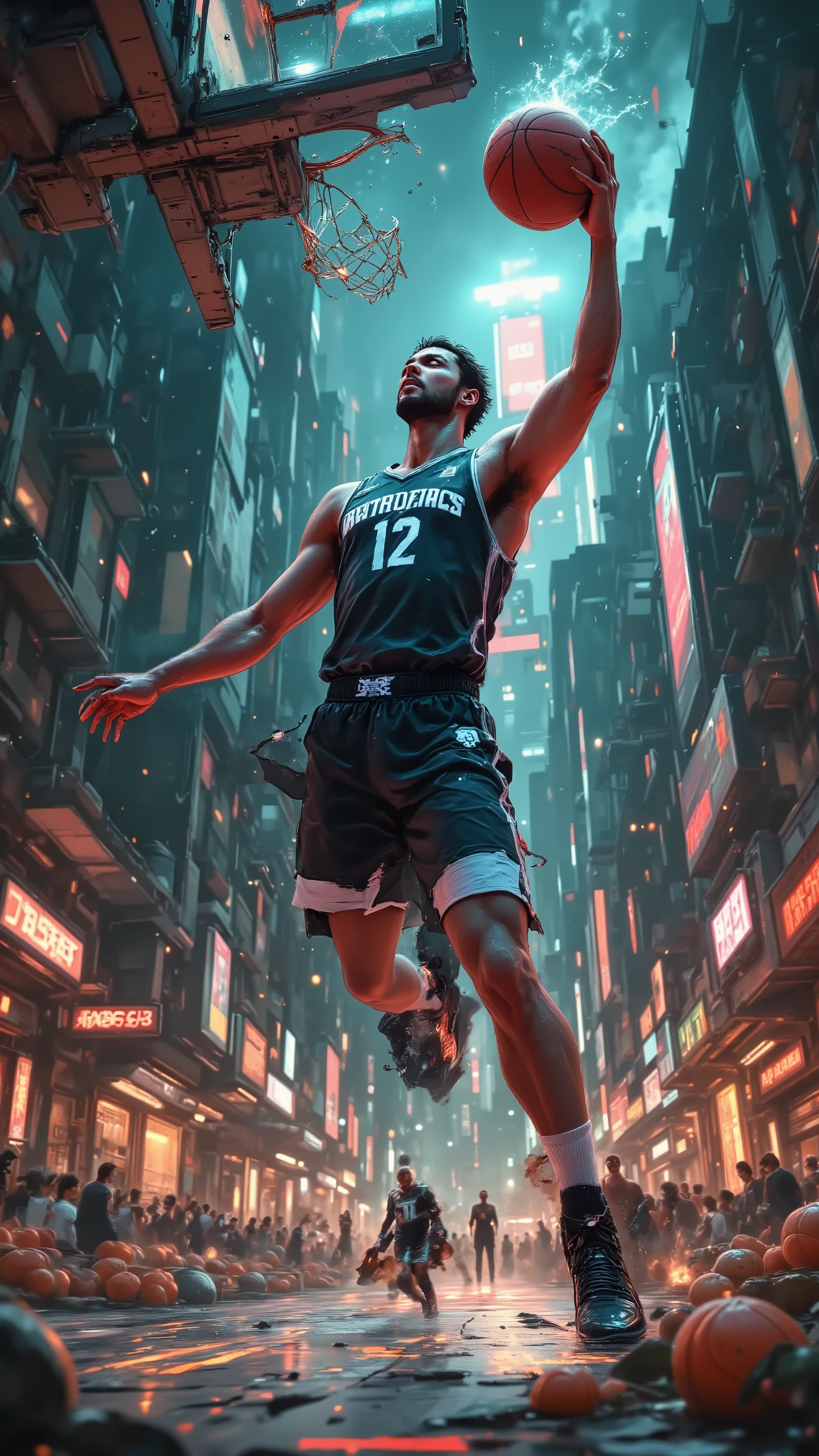 ((best quality))、(super high image quality)、(Super Detail)、(detailed description)、(Best CG ))、(masterpiece)、ArsMJStyle、(Zen ink wash painting)、slam dunk_Mitsui Hisashi、Mitsui Hisashi's 3P shot、(SPARK exciting three-point shot、angle from directly below)、when you give up the game ends there、realistic expression、age up 、 cowboy show 