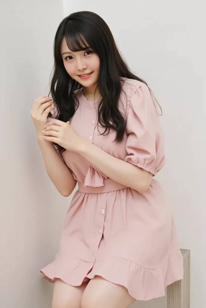 Upper class girl in elegant formal dress of random color、Fluttering Pose、A sly smile、embarrassed from、Embarrassing、Sitting in bed、