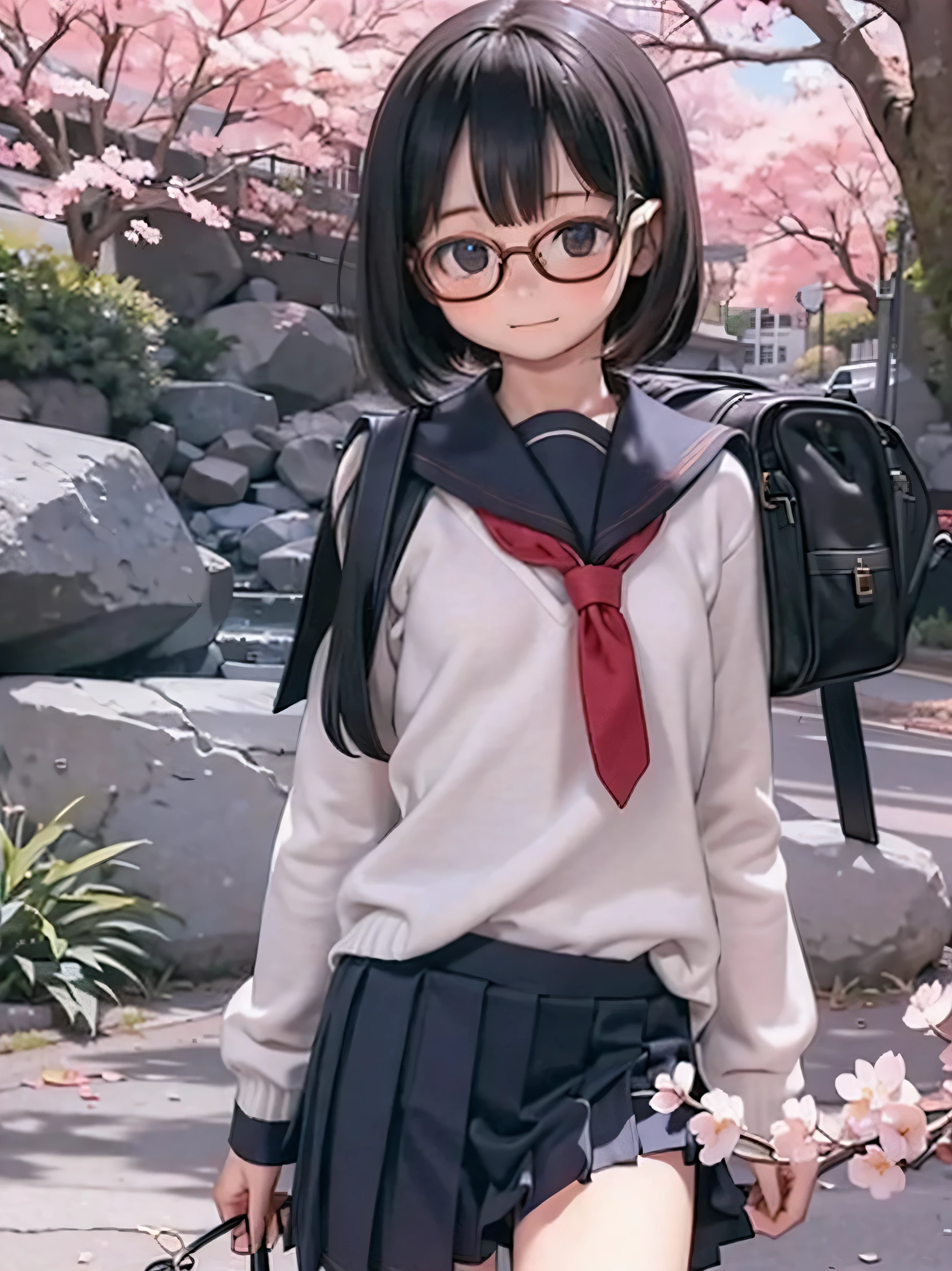 One person,((Shiny black hair pulled back in a wind-blown ponytail,Clear black eyes)),((masterpiece,Very realistic,Detailed anime wallpapers:1.4)),((Flawless解剖学:1.2)),Symmetrical cute face,CG Unity 8k,((Black long-sleeved sailor suit,black pleated mini skirt,Intellectual glasses,Black thigh-high socks)),8K quality,Highly polished digital art,((sitting on a bench with a book open:1.55)),Flawless, cute, and、Lovely,Looking at the camera with a gentle smile,Soothing smile,Very large breasts,Extremely detailed hair and face,Artistic pastel art,((On the tree-lined street at dusk、Autumn leaves are dancing beautifully:1.1)),((Spread your legs and show me your panties:1.2)),Professional Lighting,Supermodel,((Red lace sexy panties:1.09))