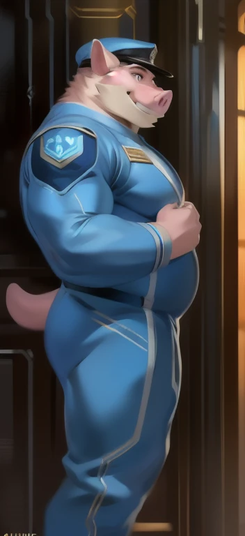 Solo, male, standing, bulge, detailed bulge, detailed crotch, wolf, canine, tall ears, snout, long snout, wide snout, angry, snarling, fangs, sharp teeth, grey fur, red eyes, detailed eyes, blonde hair, short hair, angry, furrowed brow, biceps, tall, ((massive pecs, bulging pecs, saggy pecs, fat pecs)), ((massive nipples, bulging nipples, saggy nipples, fat nipples)), ((lactating)), ((man milk)), (((massive belly, bulging stomach, saggy belly, fat stomach))), ((massive bulge, straining space suit, saggy bulge, fat bulge)), genital outline, ((cum)), ((precum)), pre, detailed hands, by chunie, by glitter trap boy, by darkgem, (((blue spacesuit, blue tight military uniform, skin tight))), spaceship, window, asteroid belt, blue sun