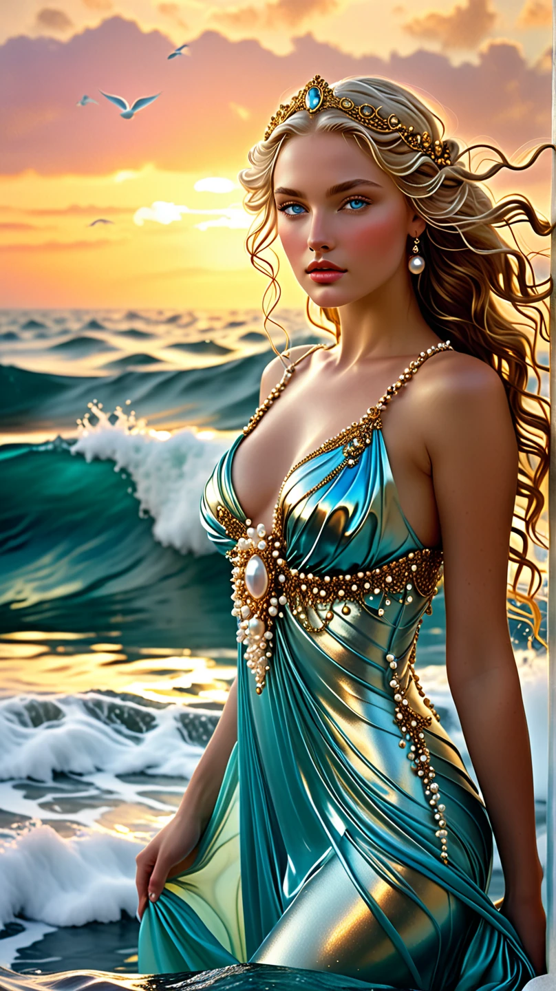 A Blond Bomb Shell Vivacious And Gorgeous Trad Wife In A Cute Flower Dress. Enchanting Golden red Hair Falls Down Her Back In Thick Waves Of Woven Gold. She Has Copper Skin Tone. Beautiful Eyebrows. Round Face, Full Red Lips. Dazzling Smile. Wide Hips. Wholesome, Hourglass Figure, THIN WAIST. Whimsical. Official Art, Award Winning Digital Painting, Digital Illustration, Extreme Detail, 4k, Ultra Hd, Rococo, Polished, Intricate, Realistic Fantasy Art, Sharp Focus, Concept Art, Art By Wlop, Artgerm, (2d Vector Illustration) A Delightful Combination Of Kim Kardashian & Ariel Winter.