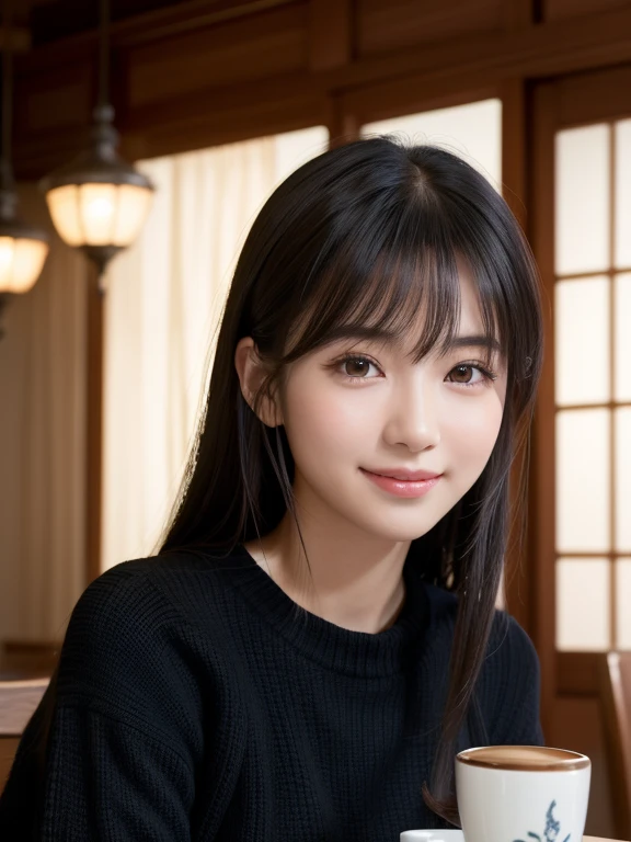 Best-quality, Masterpiece, Ultra-High-Resolution, (Photorealistic:1.4), Raw-Photo, at luxury-hotel-suit, 1girl, the most famous Japanese idol, wearing spring-clothes, extremely cute face like the most popular Japanese idol, extremely cute big-black-eyes, extremely cute hairstyle, extremely beautiful skins, innocent-smile