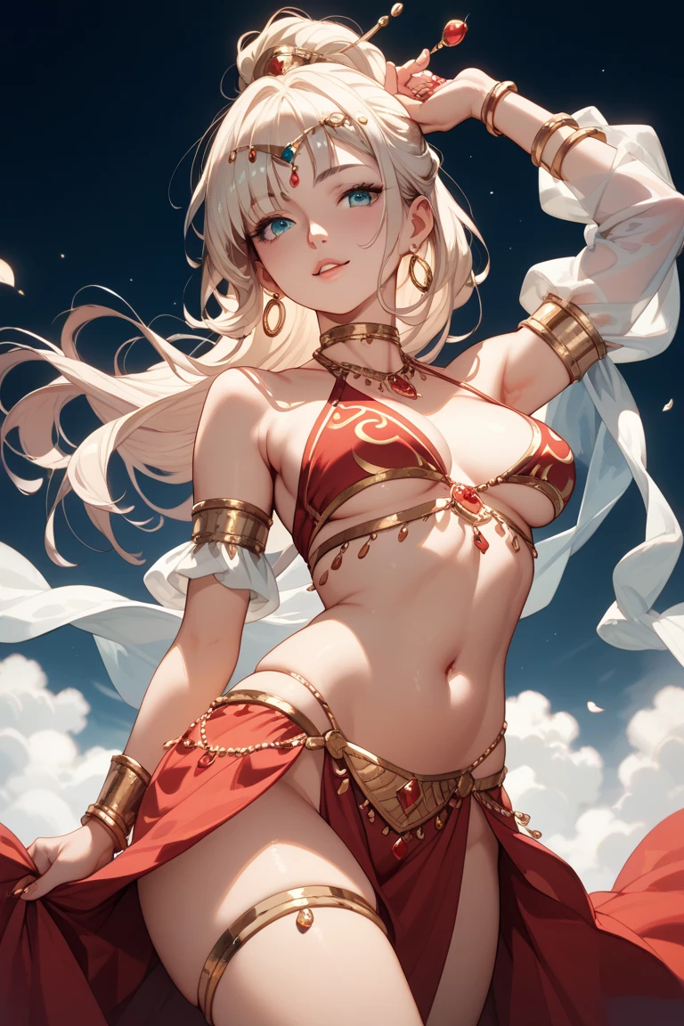 masterpiece: 1.2, highres,32k, photorealistic: 1.37, ultra-detailed: 1.2, cute girl in the sea, riding on dolphin, spreading legs, (cute red scarf on the neck: 1.4), smile Smells, Beautiful Delicate (Hair, Face, Scarf, Skin, Legs, Underwater): 1.4, Blushed Cheek, Half-Closed Mouth, Bright Rosy Lips, Sparkling Eyes, Delicate Pupils, Flowing Hair, Vibrant Color illustration