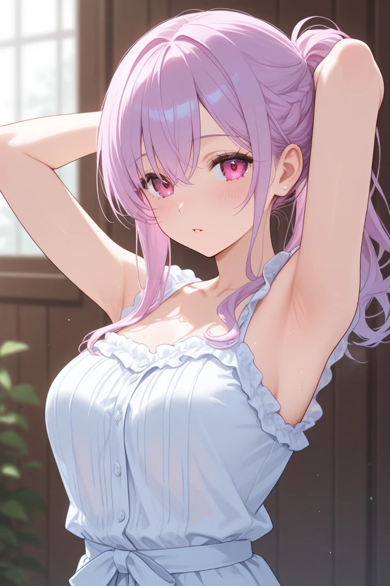 1girl, Aura \(sousou no freezing\),sousou no freezing, twin braids, beautiful detailed eyes, half-closed eyes, Blue eyes,(tareme), curvy, Slender, large breasts, (black thigh highs), (cleavage) , (sexy pose), (bewitching pose), (crop top navel), (Naked Towel, (see-through Naked Towel, 粘着性のあるNaked Towel)), (close-up shot), dynamic angle, Highest quality, Super detailed, masterpiece, Ultra-high resolution, 8k