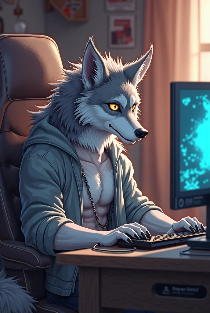 solo, male, (slim), (male snake):1.3, (laying on back):1.3, (kemono:1.4)
(typing on computer) (black thong, red pattern:1.2),
detailed eyes, snake tail, ((body portrait)),
, (detailed eyes, green eyes, glowing eyes):1.1,
(outdoors:1.35), computer, forest, candle, night, (particles ,firefly, blue glowing):1.3,
detailed background, photo-realistic, realistic hands, 8k HD,
(dark shadows, wide dynamic range, hdr, low light:1.2),
by (by Pino Daeni, (by ruaidri), (by virtyalfobo), (by Kenket).