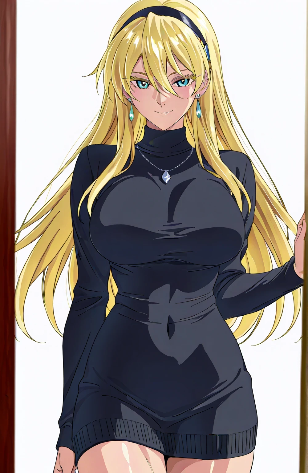 um desenho animado de uma mulher com um vestido preto e seios grandes, succubus in tight short dress, garota de anime usando um vestido preto, Garota sedutora de anime, anya from the spy family x, tracer em um vestido colante, linda mulher de anime sedutora, arte cg de anime suave, 2b, 2b, giantess art, detalhes finos. linha de frente das meninas