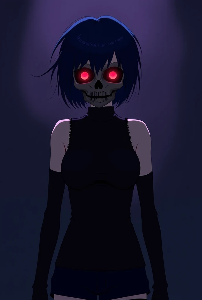 simple background, monochrome, horror (theme) there is a broken picture, black paint splatted, (((reaper))), red blood splatted, smoked, red blood (((hot upper body anime girl character)))