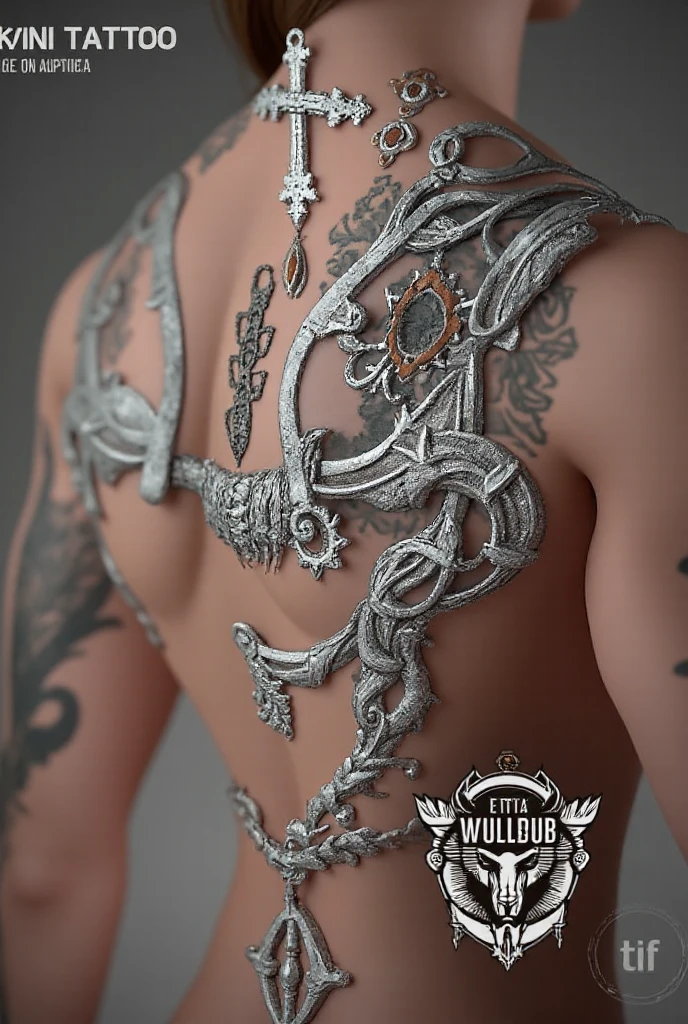 a perjured paladin with an intense dark tattoo covering the entire forearm, starting from the wrist and extending to the elbow, realistic style with heavy shading for depth and a sinister touch, reflecting the decay and betrayal of the fallen paladin, (best quality,4k,8k,highres,masterpiece:1.2),ultra-detailed,(realistic,photorealistic,photo-realistic:1.37),dramatic lighting,chiaroscuro,dark fantasy,cinematic