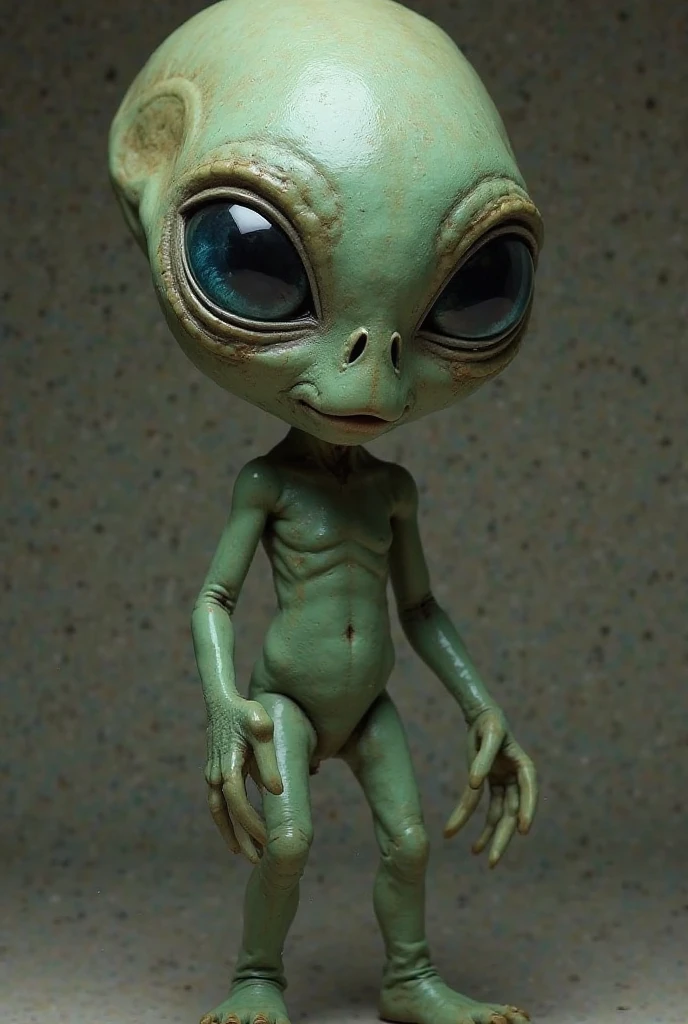 (((Masterpiece))), (high quality),(one alien girl:1.2), 15 years old,(innocent smile),5 heads,(Skinhead,Gray aliens,Large, dark, almond-shaped eyes,:1.2),(No hair, no whites, no ears:1.3),(Wearing a silver body-fitting suit:1.2),(In the forest at night:1.5),(turn around:1.5)