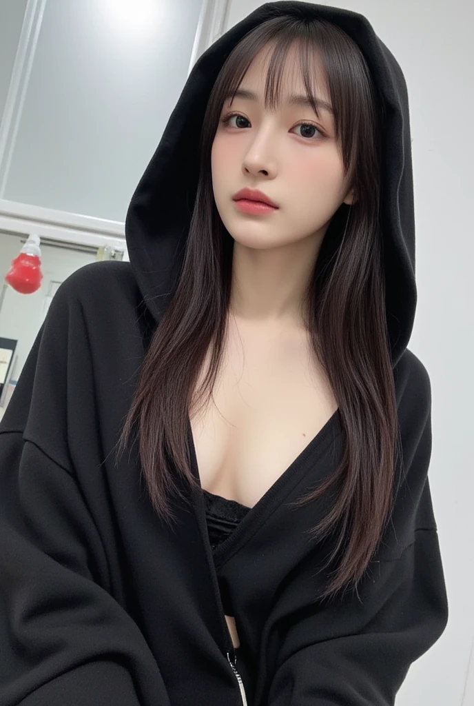 Close up portrait of woman in hoodie posing for photo, beautiful Korean women, Gorgeous young Korean woman, Korean Girl, girl wearing hoodie, Beautiful Asian Girl, Beautiful young Korean woman, gorgeous chinese model, black haired girl wearing hoodie, girl cute-fine-face, Korean Woman, Asian Girl, Beautiful girl model, Japanese Models, Beautiful Asian Woman