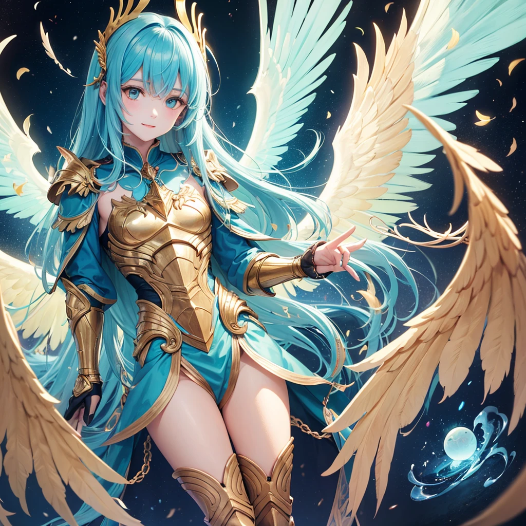 (best quality, masterpiece, colorful, dynamic angle, from below, highest detailed)upper body photo, full body photo, fashion photography of cute mechangel, glowing 4 wings, solo, glowing armor, glowing halo, building, glowing mechanical 4 wings (intricate details, hyperdetailed:1.15), detailed, light passing through hair, (official art, extreme detailed, highest detailed), HDR+