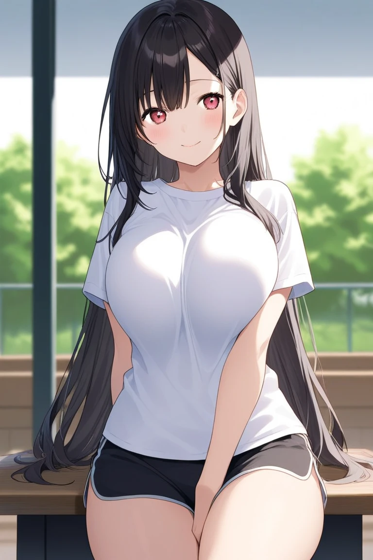 Cute mommy, mature women, realistic skin,perfect ,black hair, long hair, (hair over one eye:1.4), messy hair, hair between eyes, oversize shirt,pink mini skirt, chubby,plump,fat,pucker lips,cute shy blush on,garden, under tree,night