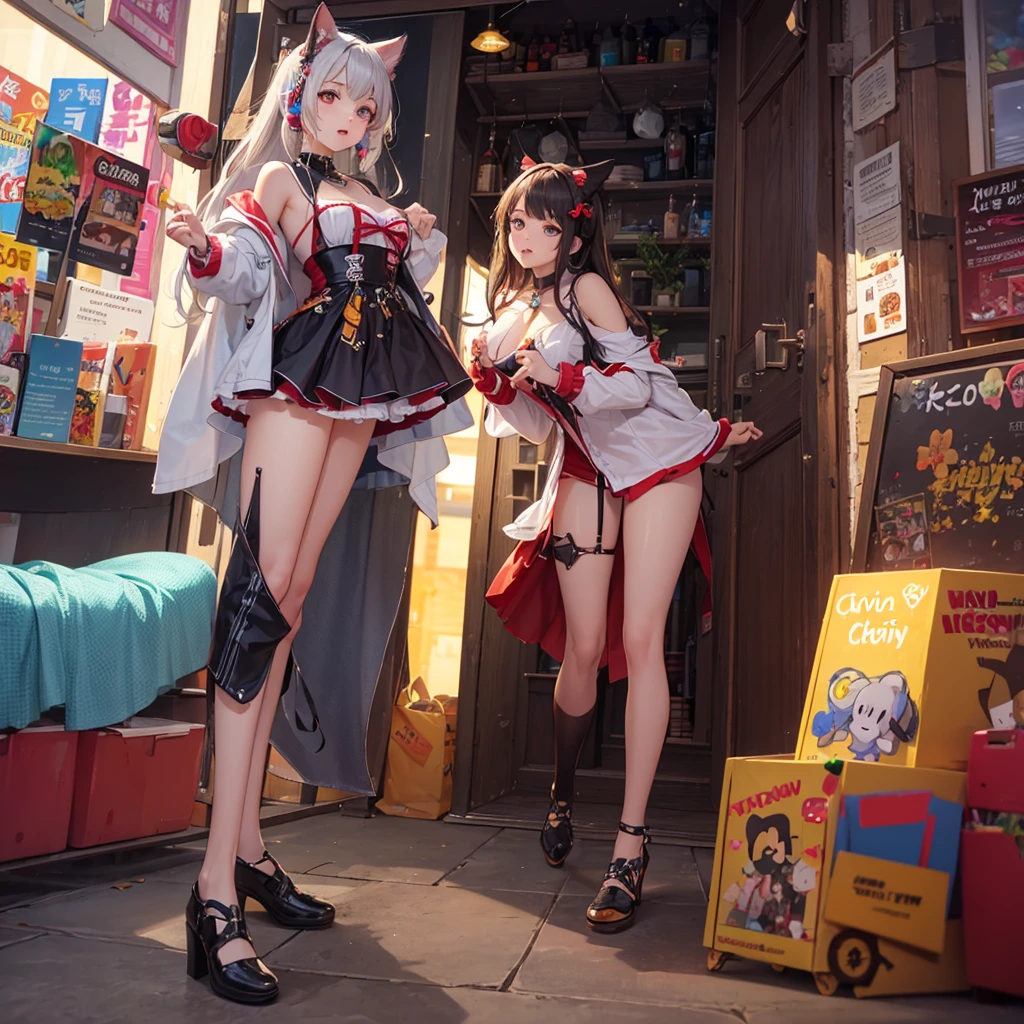 2 girl, mictia, streamer, twitch, photorealistic:1.4, 8K, Masterpiece, Best quality, detailed face:1.5, Original, high resolution, unparalleled Masterpiece, ultra realistic 8K, perfect artwork, perfect female figure, detailed skin, Epic realism, top, miniskirt, full body, body paint,A woman, Detailed,full body, make-up, Bikini,red latex, sex toy,she shows it, en cuncillas,back there a mirror,this one shows his panties, different angles,kiss, lesbian,colales,tight thong,plug anal,zorra,puta,tacones altos, callejera,pelo teñido,face framing,tocar culos,libidoso,sexy,