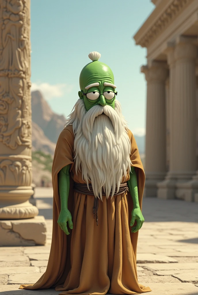 concept art, stocky Futuristic [Santa:Lugh:4] Pope, near Boorish garden, at Blue hour, shallow depth of field, Naturecore, <lora:avocado_skin:1> avocado skin