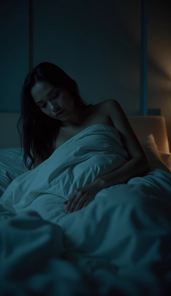 full body shot, teenage girl, 18 years, Brunette with a shoulder length haircut, face looking to camera, young woman with a toned figure, lying on the bed, on her back, shaved vagina, drunk, lost consciousness, intoxicated, face looking to viewer, (drugged), installation-actual still frame_Young girl from the sorority with a beautiful press, (date_raped), after_late at night, wearing a Very tiny short silk nightie, Lots of skin, late evening in the dormitory, drunk, (camera Flash illuminates the foreground), violently defiled, Non-consensual sex, forced sex, by touch, immorally-defiling, violated, grabbing, interracial sexual assault, Very, concentrated, Flash, Photo, Flashlight, full body shot, looking at us
