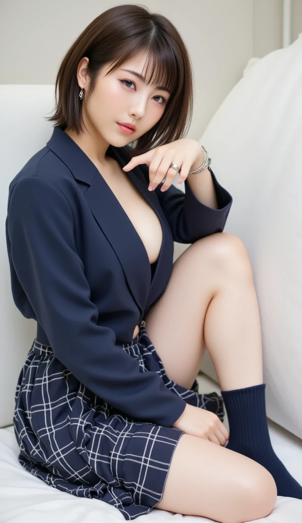 nsfw,One Girl、((Beautiful nipples)),,((Completely naked))、((Blazer and checked skirt、Junior High School Uniform))、,((flat chest)),((The background is a junior high school yard.))、high quality、Very delicate and beautiful、((Very short bangs))、((Bangs))、Shiny, silky black hair、最high quality、Very delicate and beautiful、((Medium Hair))、Cute face、Young face、Cute like an idol、Are thin、Slim figure、slender、Short、 System、((Lots of sweat))、blue sky、Checked mini skirt、belly button、Nice thighs、Photographed from the front、The best smile、Outdoor、blue sky、