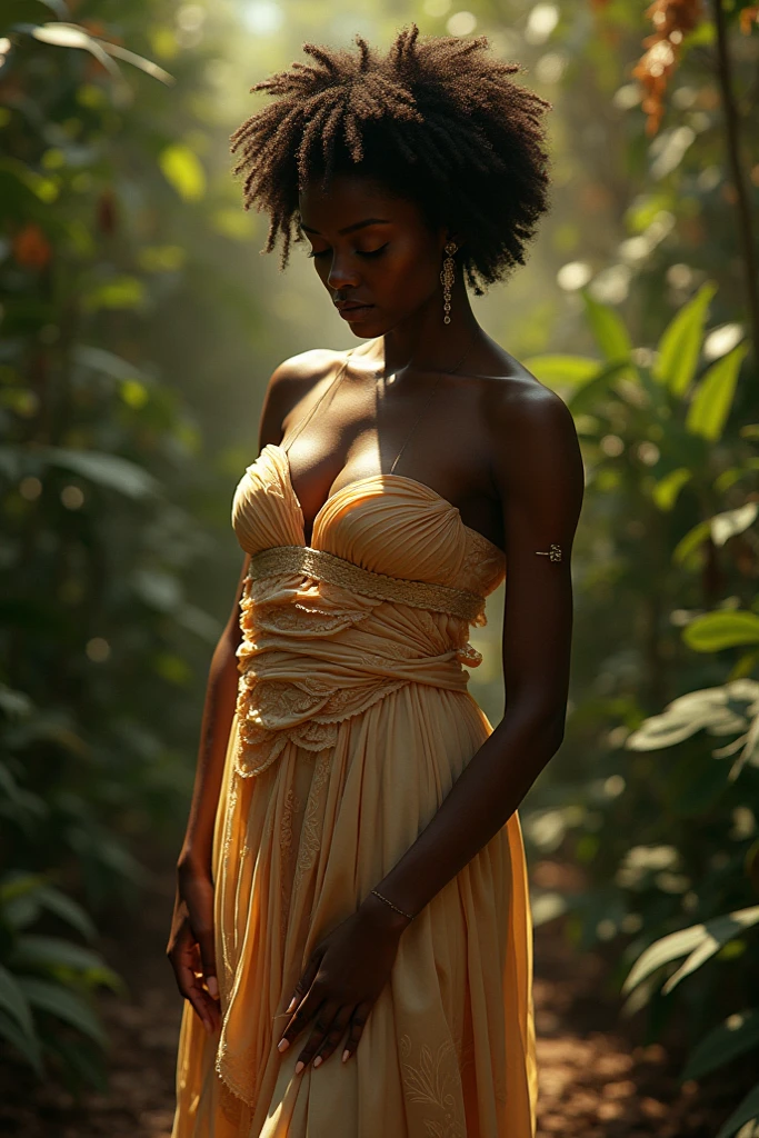 professionnel, (Photo 4k:1.1) par (Jeremy Lipking:0.3), (Dittmann Anna:0.3), (jiner:0.3), (mise au point nette:1.3), High detail, Porter (Long dress with neckline:1.2), beautifull detailed face, yeux noisette, longs cheveux noirs, (attractive young woman:1.3), (Seductive:1.1), (rougissant:1.1), Forme du corps du sablier, gros seins ronds, hanches larges, Femme en robe noire , Black Goddess, tight attire, tight attire, smiling seductively, joli visage, fille parfaite aux cheveux blancs, pose satisfaite, Cute seductive smile, belle fille africaine, bonne jeune fille, very sexy pose, Bel angle, pose attrayante, fille mignonne, sexy pose, Un magnifique Africain, Image du corps entier, Very realistic whole body latina