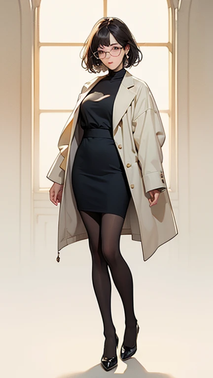 (highest quality, High resolution, masterpiece :1.3), 25-year-old Caucasian female、Platinum Blonde、blue eyes、Short Bob、My hair is wavy、smile、Slim but well-defined figure、I want my head to stay off screen、Wearing red nail polish、I have a peticure、smile、My abs are ripped、Wearing accessories on wrists and ankles、Wearing a cross halter top、Wearing a jacket、I&#39;m wearing a culotte skirt、I&#39;m wearing stiletto heels