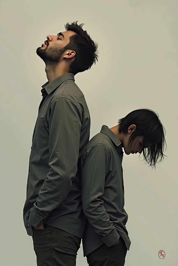 Father and son, sadly, slumping