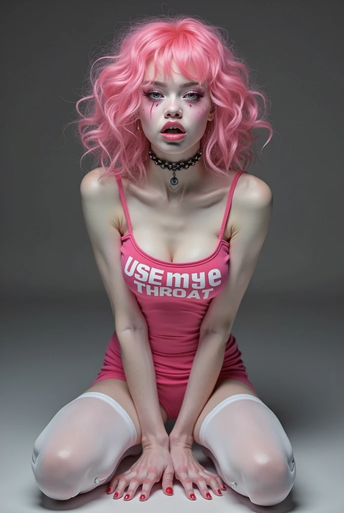analogue photography of ahegao, pastel pink neon lights, flat lighting, (soft saturation:1.2), nude, cum covered, full body shot, 25yo