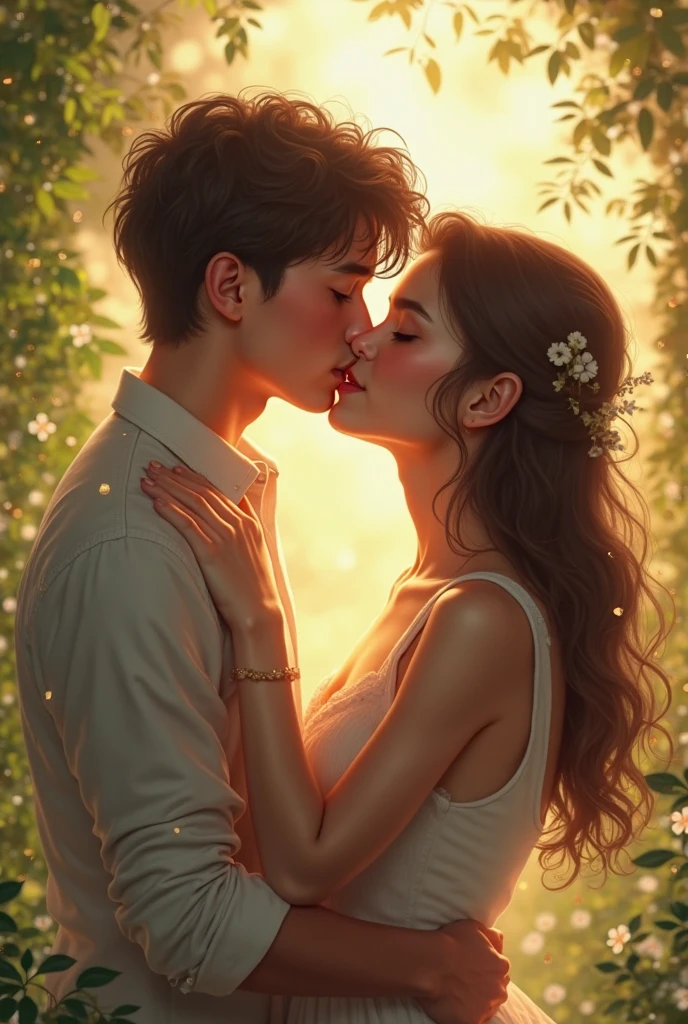 Boy kissing girl