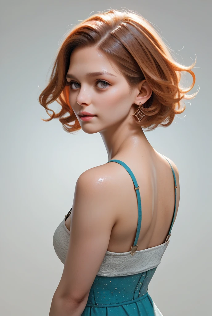 (Best quality, 8k, 32K, Masterpiece, UHD:1.2)Photo couverture playboy, Photo of a Pretty Curly Redhead Woman, corps entier, gros seins, cheveux longs,Haut du corps,mise au point sur le visage,oversized_chandail, downblouse, mineur, sinple background, Regarder lovely le spectateur, cheveux longs, backlight