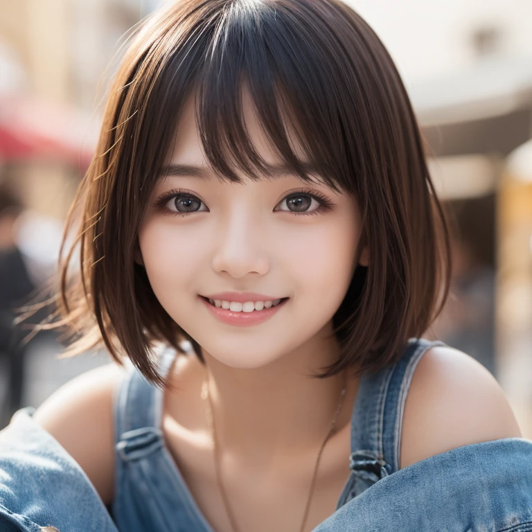 Fine、High resolution、high quality、Perfect dynamic composition、Beautiful Eyes、short hair、Bobcut、Natural color lip、Gods、Shibuya、An 18-year-old Japanese girl is in the center of the photo.、Clear skin、Shiny Hair、Mastepiece、最high quality、An illustration、Super fine、Fine、High resolution、8K、The correct state of the human body、Random cute poses、Beautiful feet、Perfect Beauty Face、KPOP idol faces、A face in ecstasy、Background Blur、