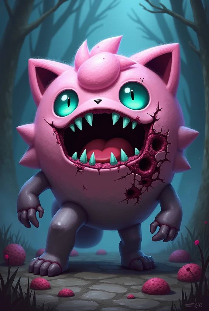 highest quality image, masterpiece, (detailed: 1.4), perfect drawing, pokemon gengar, totally in the dark, dark mansion, stairs, gothic setting, night, no lights, blood red eyes