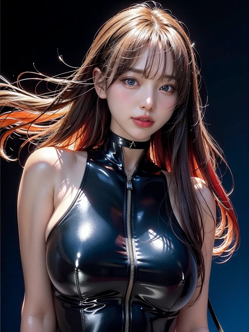 1 woman、Korean、Korean、cyberpunk suit、smooth rubber、tight suit、chest chuck、intricate details、high quality、(upscale:1.4)、Staring at me、ultra realistic 8k、Perfection face、perfection、clean、masterpiece、professional artwork、famous works、Perfection face、beautiful expression、beautiful eyes、short black hair、high heels、wet hair、very big breasts、best image quality、natural background、(focus on chest)、No pants, (RAW Photography:1.2)、top-quality、white, a beautiful detailed girl、tight water suit、latex wet suit, a smile、Twin-tailed、extremely detailed eye and face、beatiful detailed eyes、huge filesize、hight resolution、hight resolution、8k wallpapenely detail、Highly detailed ticker uniform 8k wallpaper、Light on the face、movie lighting、-yeld gisexy pose、(photorealisim:1.4)、illustratio、surrealism、 frombelow、super detailing、masterpiece