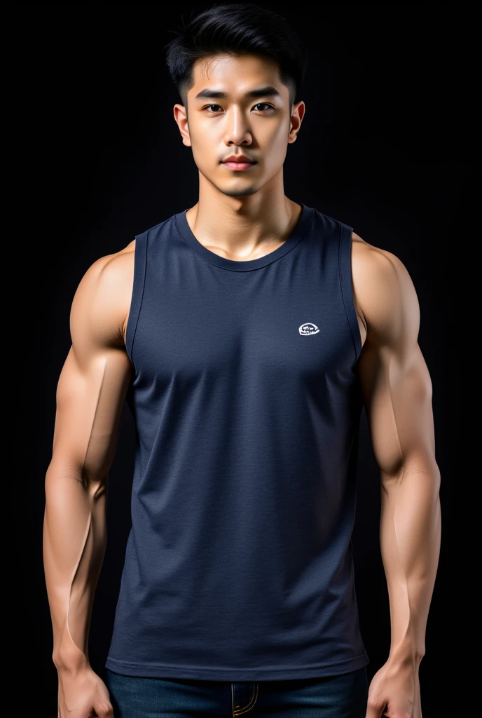 (As a matter of fact, Masterpiece, 8k HD, good light quality, sportswear, fit the face, complicated details), A handsome and muscular young Korean man., He has short, muscular hair in a buzzcut style. ,(Broad shoulders:1.3), 20 years old, be happy, smile brightly, detailed face, delicate eyes, มองดูsky, (Wear a navy tight T-shirt.:1.6), period, black eyes, Black hair color, ผมsmooth, smooth, outdoor sports, Along the garden, Sunny,sky,Surreal,Awesome details,Highest quality,real,(As a matter of fact, Masterpiece, 8k HD, good light quality, sportswear, fit the face, complicated details), A handsome and muscular young Korean man. มีกล้าม ,(Broad shoulders:1.3), 20 years old, be happy, smile brightly, detailed face, delicate eyes, มองดูsky, (Wear a navy tight T-shirt.:1.6), period, black eyes, Black hair color, ผมsmooth, smooth, outdoor sports, Along the garden, Sunny,sky,Surreal,Awesome details,Highest quality,real