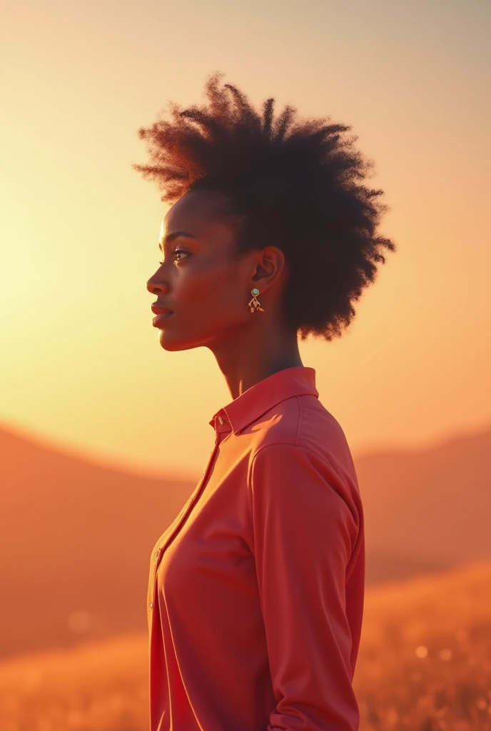 Natural photograph of a beautiful black American girl, porter un crop top ample, se pencher, cheveux longs et fluides, Grand buste, locks eyes in the camera, eyes symmetrical, symmetrical face, photoreallistic, photographie, Path layout, specular lighting, Volumetric facial light, Hair path, Ombres visibles, complexe, elaborate