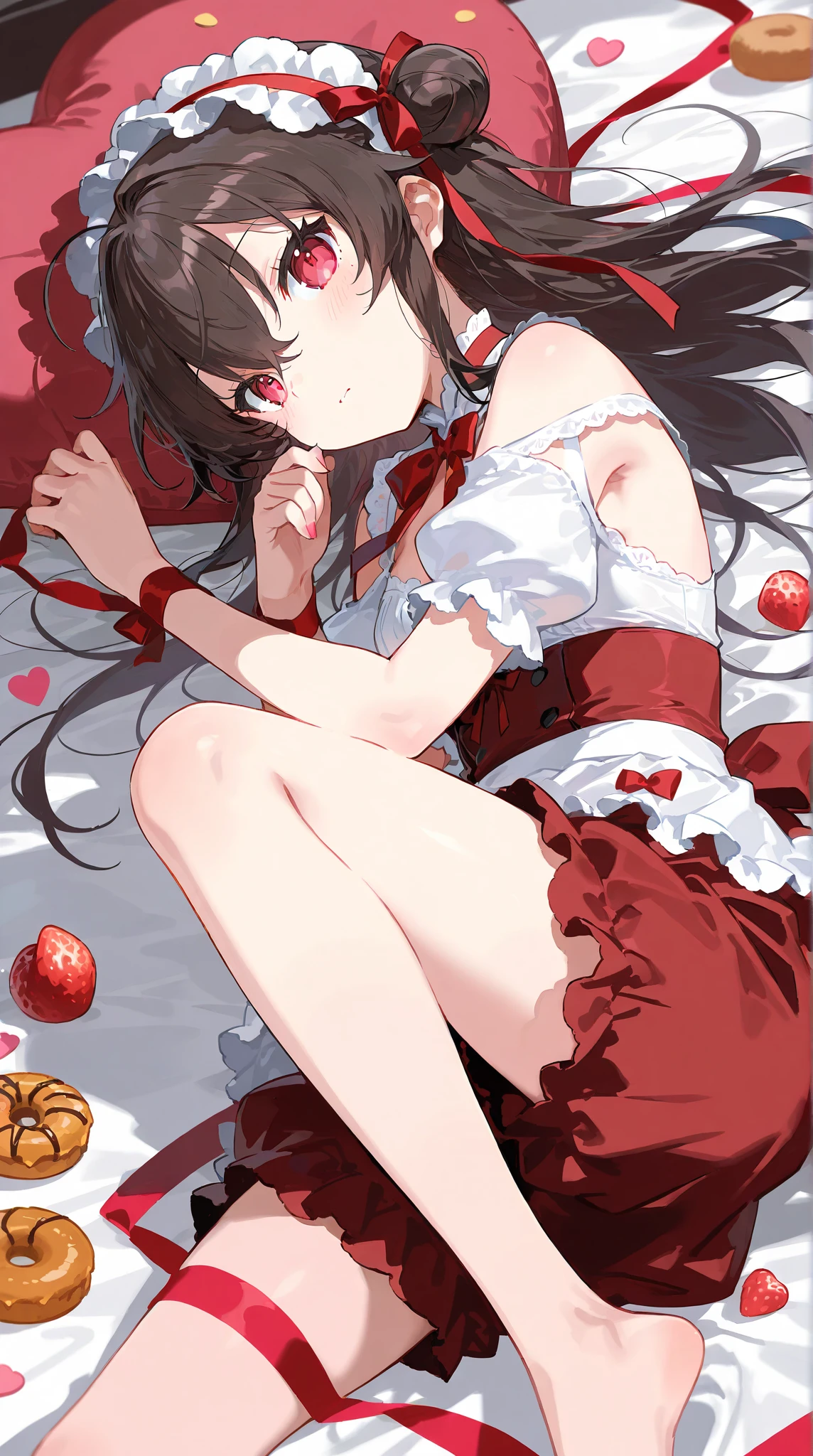 Reimu lie down Lying down