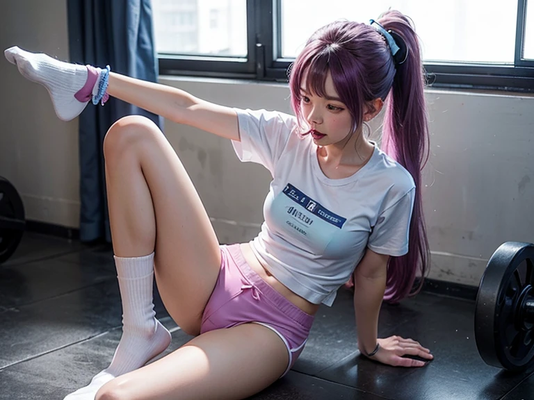 (A group of boys surrounded a girl,The boys controlled a girl's limbs at the same time:1.7),(only girl,femdom,Seductive pose,Spread her legs to the sides,Half squat on tiptoe,Hands on the back of head,The crotch is raised,huge boob,Sweet smile),(Stylish hairstyle,Design intricate hairstyles,Extremely complex hairstyle,random color hair,Rainbow color pick-dye,Cute hairstyle,Asymmetrical hairstyle),(pantiess)