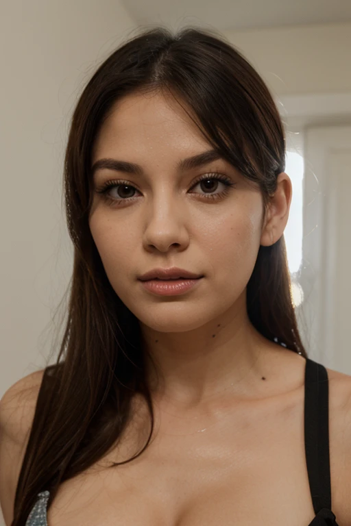 ((best quality)), ((masterpiece)), (detailed), perfect face realistic photo of beautiful woman with long dark brown hair, Russian, influencer, light freckles, dark brown eyes, big lips, no makeup, instagram, wearing a black dress, a stipple, inspired by Esaias Boursse, tumblr, middle close up, robe, flowy, gliter, puff sleeves, sexy dress, tiny waist, beautifull, floating away, woman in dress, low cut dress, inspiration, zoomed in
