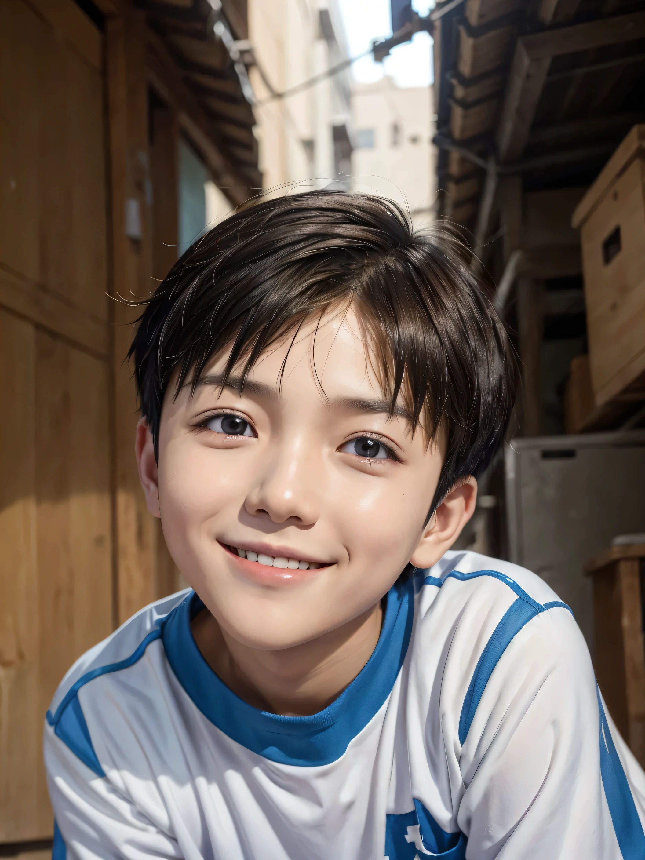 ung boy, Korean boy, (()), (boyish), very short hair, handsome and cute, (young face), light smile, very detailed and clear eyes, detailed hair,